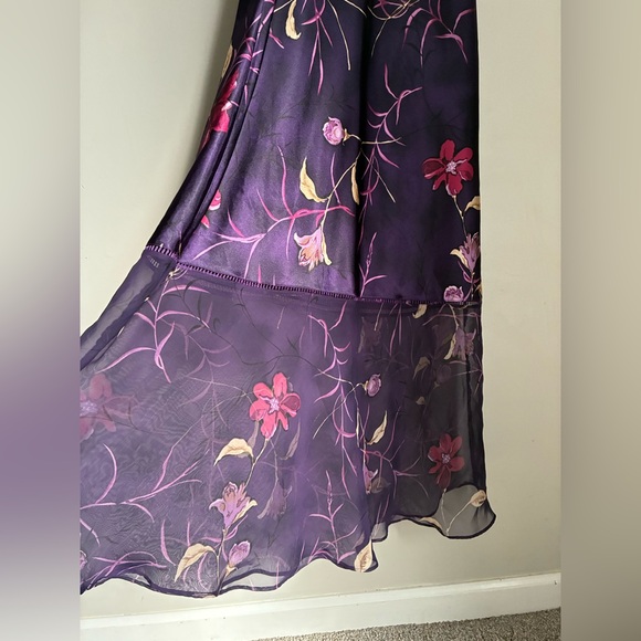 Y2K Whimsigoth Fairy Deep Purple Satin Slip Dress Size Large - Picture 11 of 11